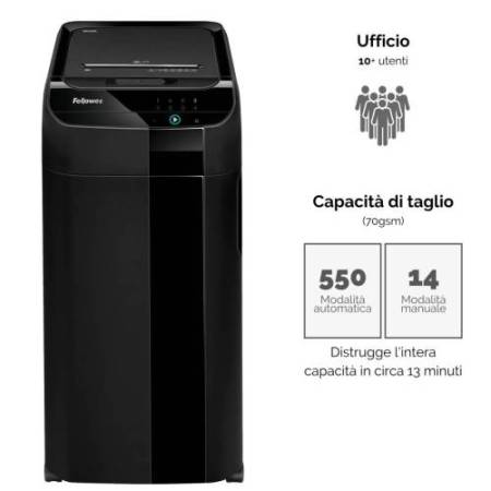Distruggidocumenti AutoMax 550C - frammenti - 83Litri - Fellowes