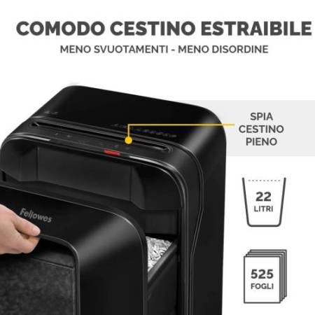 Distruggidocumenti LX-201 - a microframmenti - nero - Fellowes
