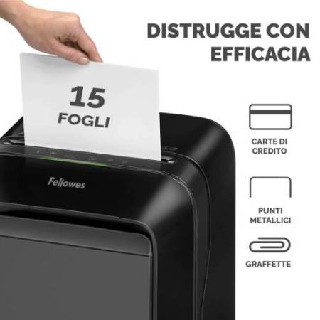 Distruggidocumenti LX-211 - a microframmenti - nero - Fellowes