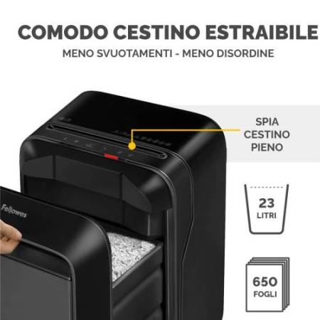 Distruggidocumenti LX-211 - a microframmenti - nero - Fellowes