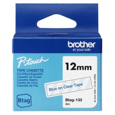 Brother - Nastro adesivo - Blu/Trasparente - 12mm x 4mt - BTAG133