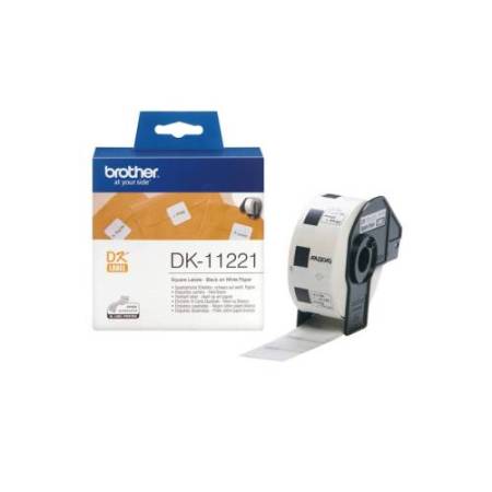 Brother - Rotolo 1000 Etichette quadrate 23 x 23 mm - Nero/Bianco - DK-11221