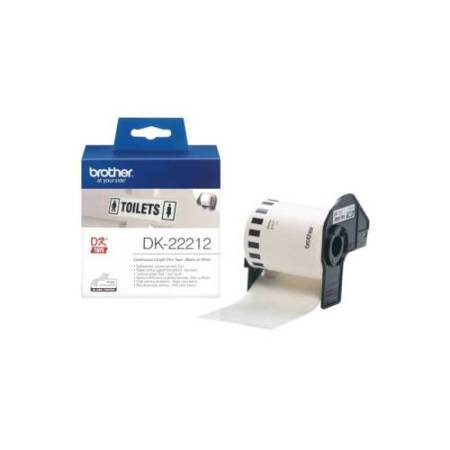 Brother - Nastro adesivo - in pellicola - Nero/Bianco - 62mm x 15,24mt - DK-22212