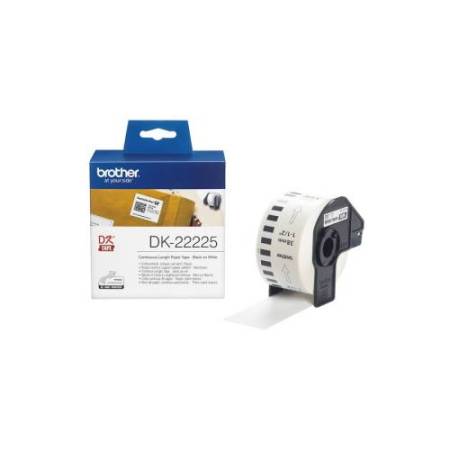 Brother - Rotolo etichetta continua - carta adesiva - Nero/Bianco - 38mm x 30,48mt - DK-22225