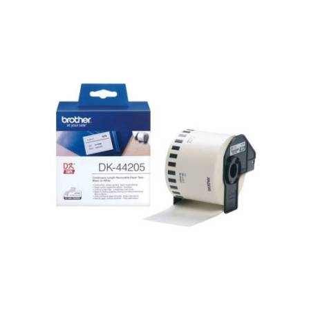 Brother - Rotolo etichetta continua - carta adesiva - Nero/Bianco - 62mm x 30,48mt - DK-44205