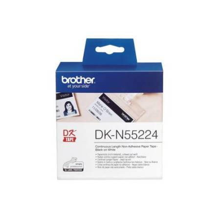 Brother - Rotolo nastro - in carta non adesiva - Nero/Bianco - 54mm x 30,48mt - DK-N55224