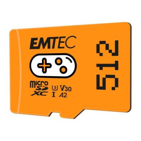 Emtec - MSD Gaming UHS-I U3 V30 A2 - Arancione - 512GB - ECMSDM512GXCU3G