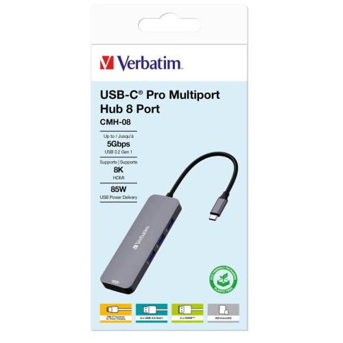 Verbatim - USB-C Pro Multiport Hub 8...