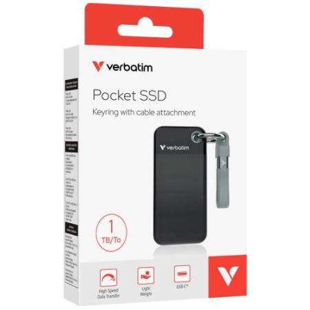 SSD Portatile Pocket USB 3.2 GEN 2 - 1 TB -Nero/Grigio Verbatim - 32190