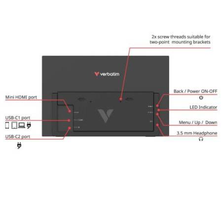 Monitor portatile - 14"- FHD Touchscreen LIGHT - Verbatim