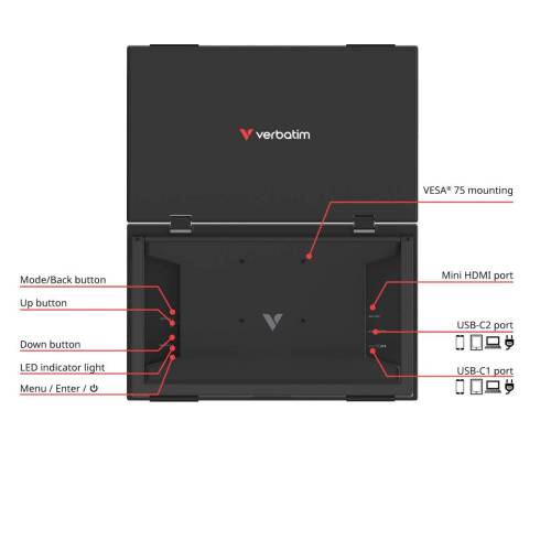 Monitor - portatile - 15.6"- dual...