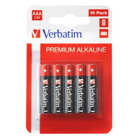 Pila ministilo AAA - 1,5V - alcaline - 49874 - Verbatim - blister 10 pezzi
