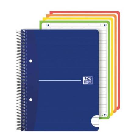 Maxiquaderno spiralato Office Essentials - A5+ - 1 rigo c/margine - 240 pagine - 80 gr - colori assortiti - Oxford