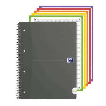 Maxiquaderno spiralato Office Essentials - A4+ - 5 mm - 160 pagine - 80 gr - colori assortiti - Oxford