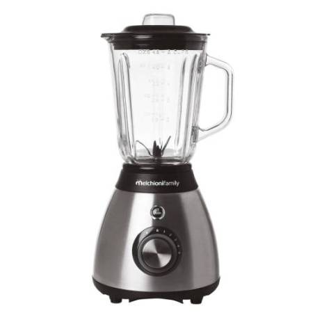 Frullatore Frullo Glass - con bicchiere in vetro - 600 W - nero/argento - Melchioni family