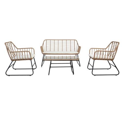 Salotto Cebu - polyrattan naturale -...