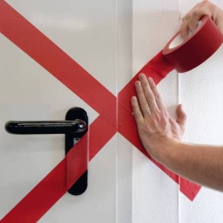 Nastro adesivo DURALINEBASIC 50/016 - removibile - 5 cm x 33 m - rosso - Durable