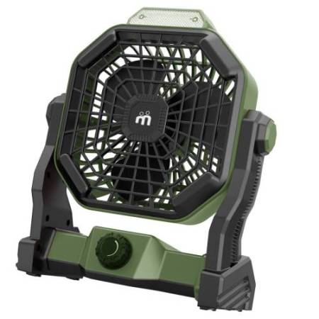 Ventilatore portatile - da campeggio - con luce LED - diametro 12 cm - 25,5 x 21 x 11,5 cm - Melchioni family