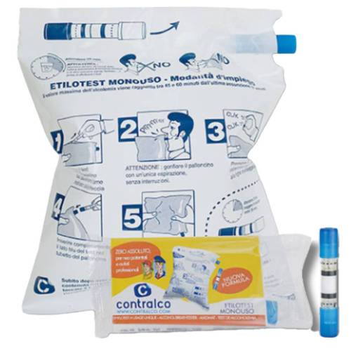 Etilometro monouso - certificato per...