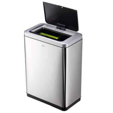 Cestino con sensore No TouchDuo - 2 x 20 L - 46,5 x 27 x 65 cm - acciao/PPL - argento metallizzato - Durable