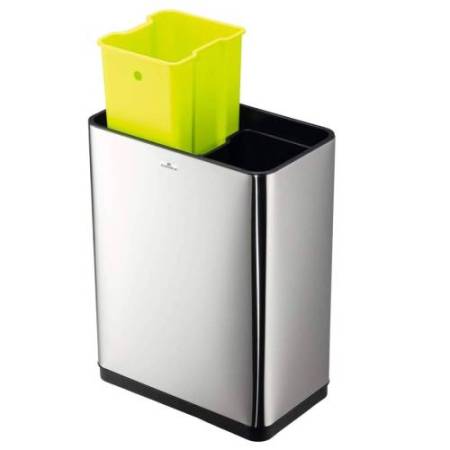 Cestino con sensore No TouchDuo - 2 x 20 L - 46,5 x 27 x 65 cm - acciao/PPL - argento metallizzato - Durable