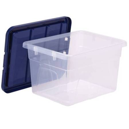 Contenitore multiuso Bankers Box - 37 x 40 x 24,5 cm - 22 L - PP - con coperchio blu - trasparente - Fellowes