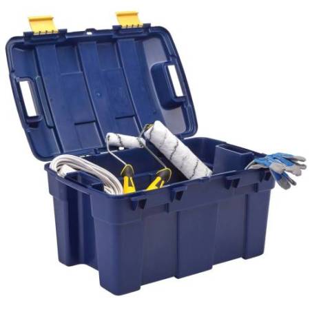 Baule multiuso Bankers Box - 39 x 59 x 33 cm - 40 L - PP - con coperchio - blu/giallo - Fellowes
