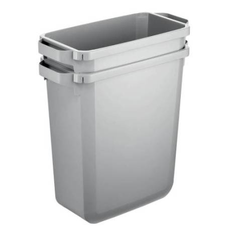 Bidone DURABIN - con maniglie - senza coperchio - 60 L - 59 x 60 x 28,2 cm - PP - grigio -  Durable
