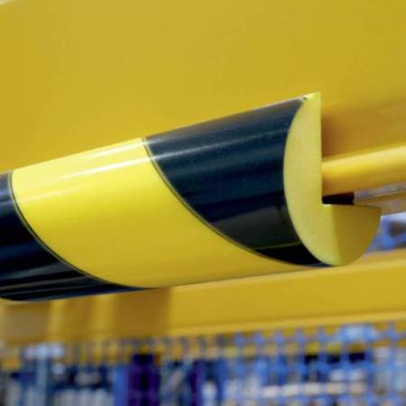 Profilo paracolpi C25R - magnetico - per superfici angolari - forma arrotondata - giallo/nero - 1 m - Durable