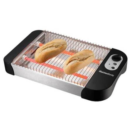 Tostiera piatta elettrica TOSTONE PLUS - 41 x 25 x 7,5 cm - 600 W - nero/argento - Melchioni family