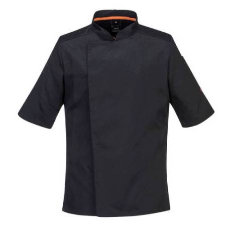 Giacca cuoco MeshAir Pro - maniche corte - taglia XXL - nero - Portwest