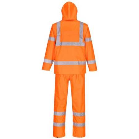 Completo antipioggia HiVi - ripiegabile - impermeabile - L - arancione fluo - Portwest