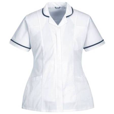 Camice da donna - maniche corte - elasticizzato - taglia M - bianco - Portwest