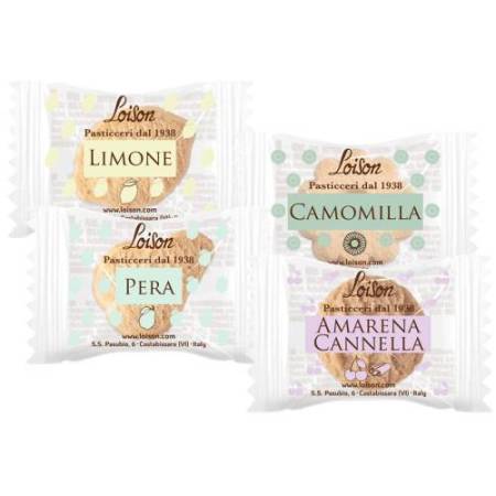 Biscotti al burro assortiti - 4 gusti Frutta e Meditazione - 1250 gr - Loison - conf. 200 biscotti