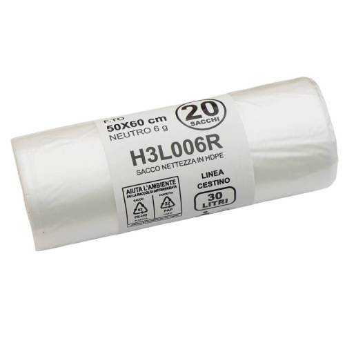 Sacco rifiuti - HDPE - 50 x 60 cm -...