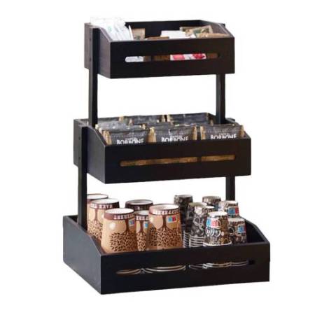 Espositore buffet - 3 piani - bamboo nero - H 41cm - Leone