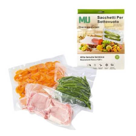 Sacchetto per sottovuoto - termoresistenti - 20 x 25 cm - Mulin - conf. 30 pezzi
