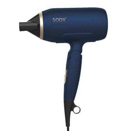 Asciugacapelli - manico pieghevole - 2000  W - blu