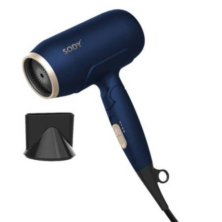 Asciugacapelli - manico pieghevole - 2000  W - blu