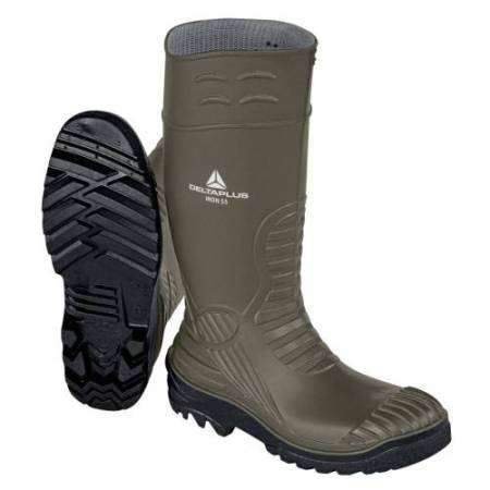 Stivali di sicurezza Iron S5 SRC - taglia 44 - PVC - kaki/nero - Deltaplus