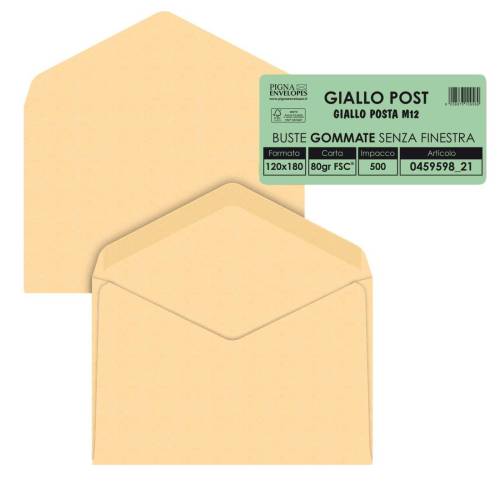Busta Giallo Postale - gommata - 12 x...