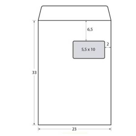 Busta a sacco Self - con finestra - strip adesivo - 23 x 33 cm - 100 gr - bianco - Blasetti - conf. 500 pezzi