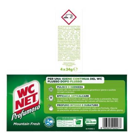 Tavoletta Profumoso Mountain Fresh - WC Net - 4 gabbiette da 34 gr
