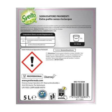 Sgrassatore per pavimenti - limone - Svelto - tanica da 5 L