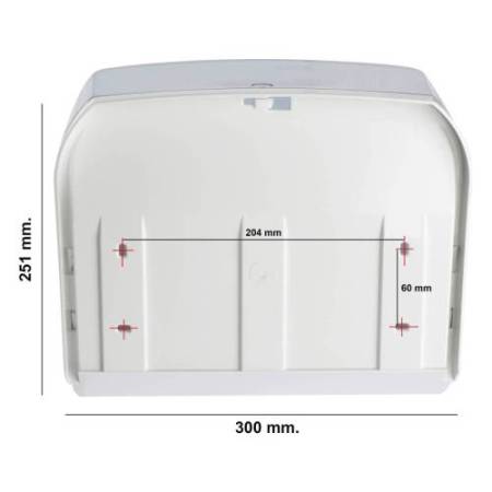 Dispenser per asciugamani in rotolo/fogli - 30x19,5x25,1 cm - plastica - bianco/azzurro trasparente - Mar Plast