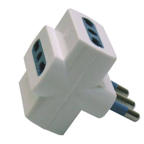 Adattatore triplo con spina 2P+T 16A...