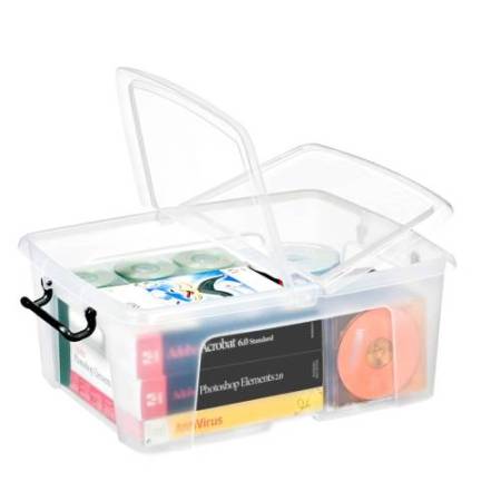 Contenitore multiuso Strata con coperchio - 50x39,5x20,2 cm - 24 L - PPL - trasparente - Cep