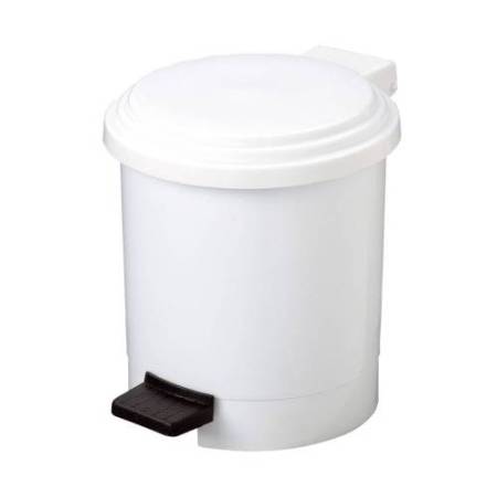 Pattumiera a pedale Ruf - PP - 6 L - diametro 22,5 cm - altezza 26,5 cm -  bianco - Medial