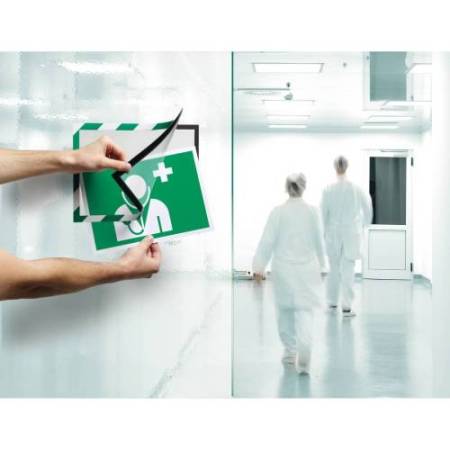 Cornice Duraframe Security - adesiva - pannello magnetico - A4  (21 x 29,7 cm) - verde/bianco - Durable