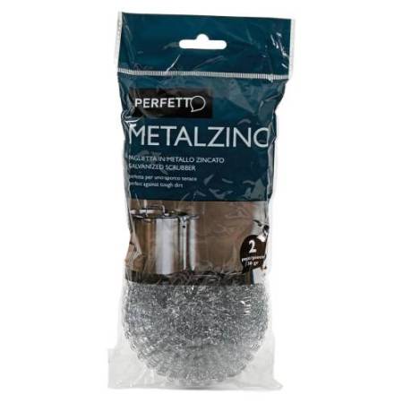 Spugna zincata - 30 gr - metallo zincato - Perfetto - conf. 2 pezzi